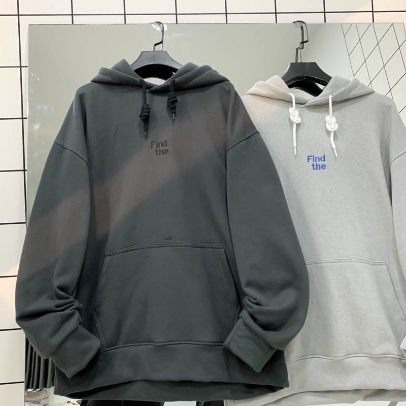 Áo Hoodie Tay Dài FIND Vải Nỉ Bông Form Rộng Ulzzang Unisex
