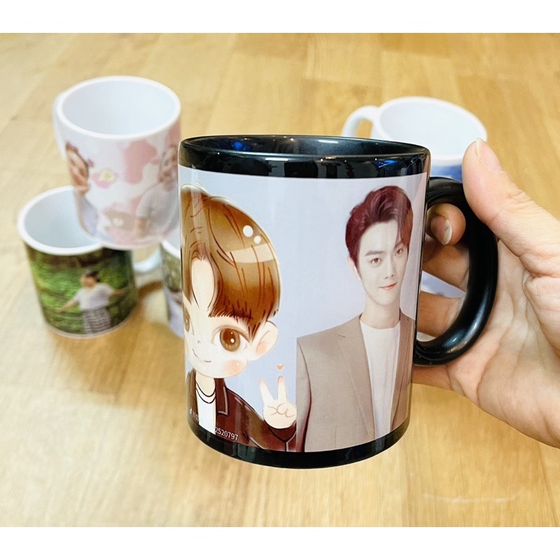 Cốc sứ in hình ảnh logo chữ theo yêu cầu / ly sứ in làm heo yêu cầu