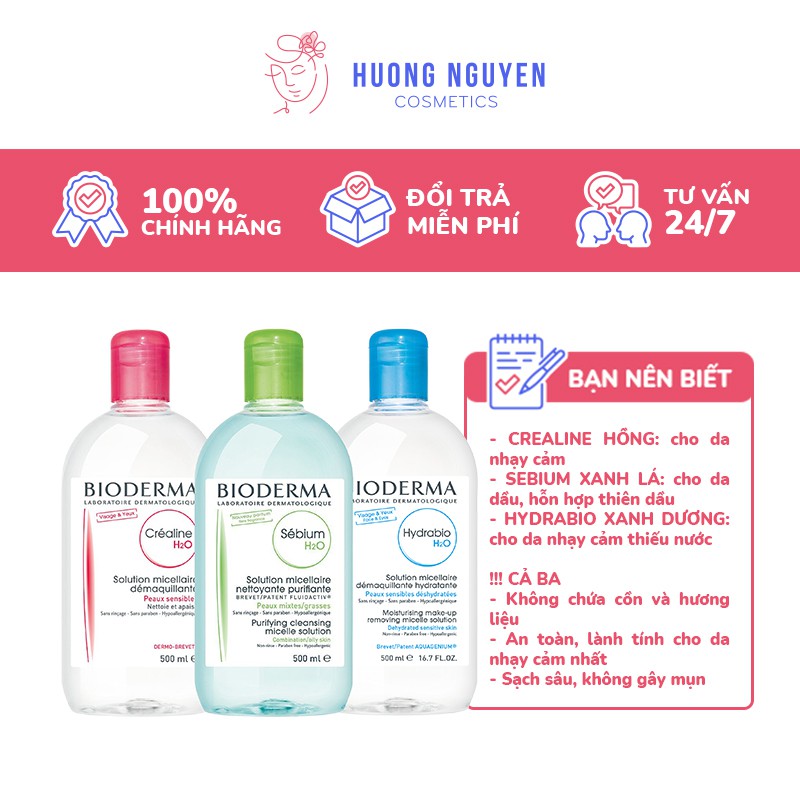 [Mã 44FMCGSALE1 giảm 10% đơn 250K] Nước tẩy trang Bioderma H2O Solution Micellaire