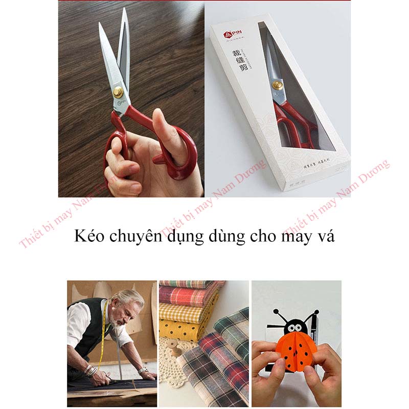 Kéo cắt vải pin cao cấp màu đỏ ( kèm quà tặng )