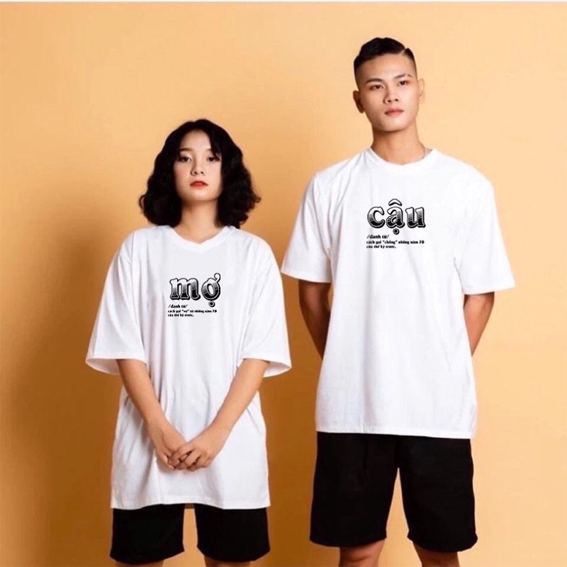 Áo thun đôi nam nữ Cậu Mợ chất cottonÁo phông unisex nhóm, lớp Cá tínhFree ship rẻ nhất (2c)