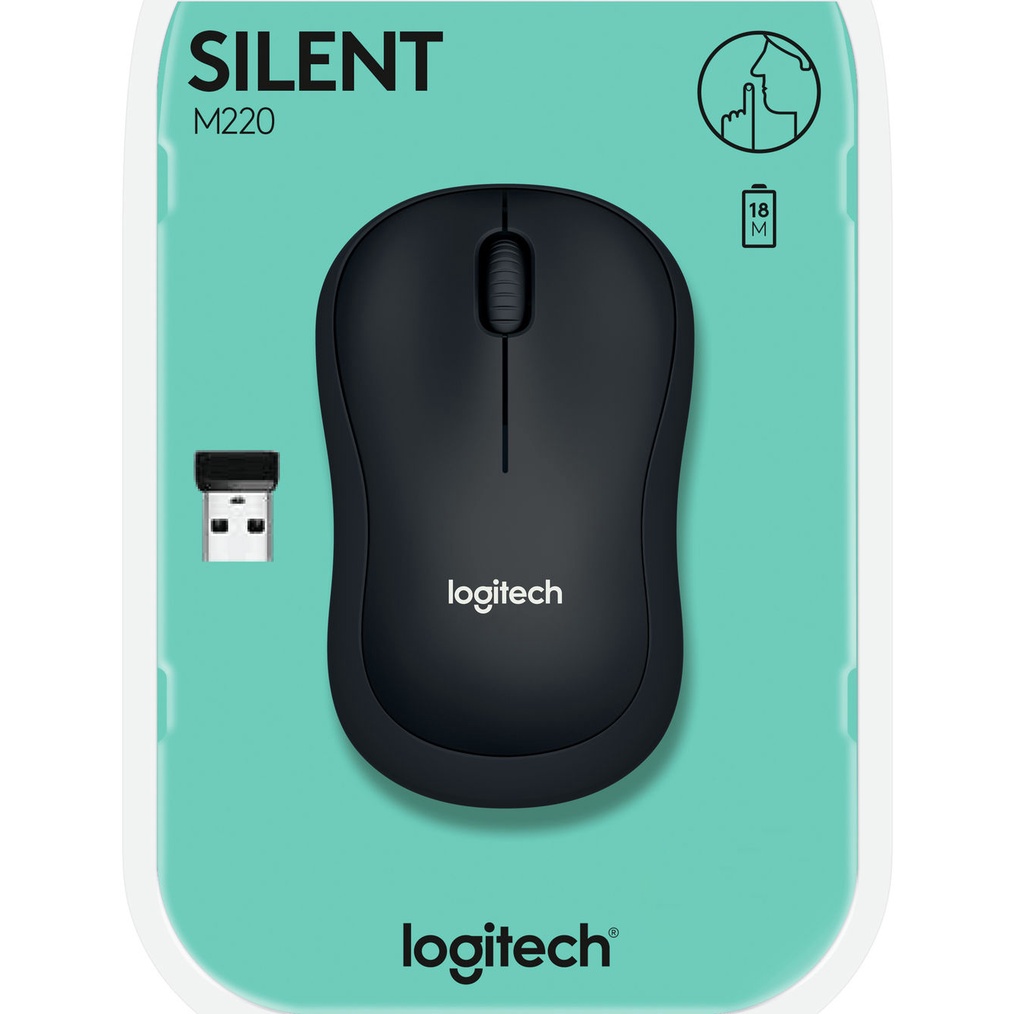 Chuột Không Dây Logitech M220 Không Tiếng Động- Có Công Tắc On/Off - Độ Nhạy Cao -Bảo Hành 1 năm -Tặng kèm bàn di chuột