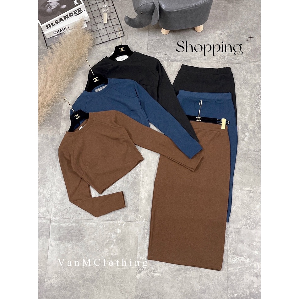Set áo chân váy body siêu tôn dáng - Hàng L1
