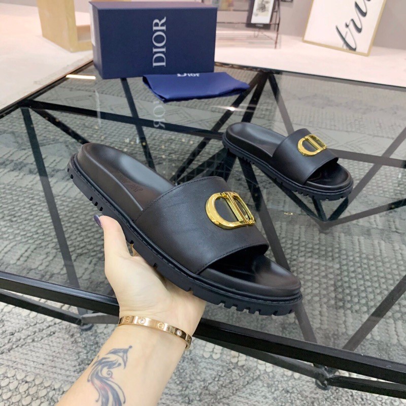 Dép thời trang quai ngang của nam thương hiệu Dior CD da thật cao cấp