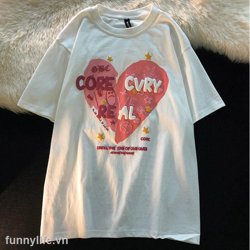 20212-300 kg fat mm love letters oversize short-sleeved t-shirt loose Large size niche design t-shirt women s clothing