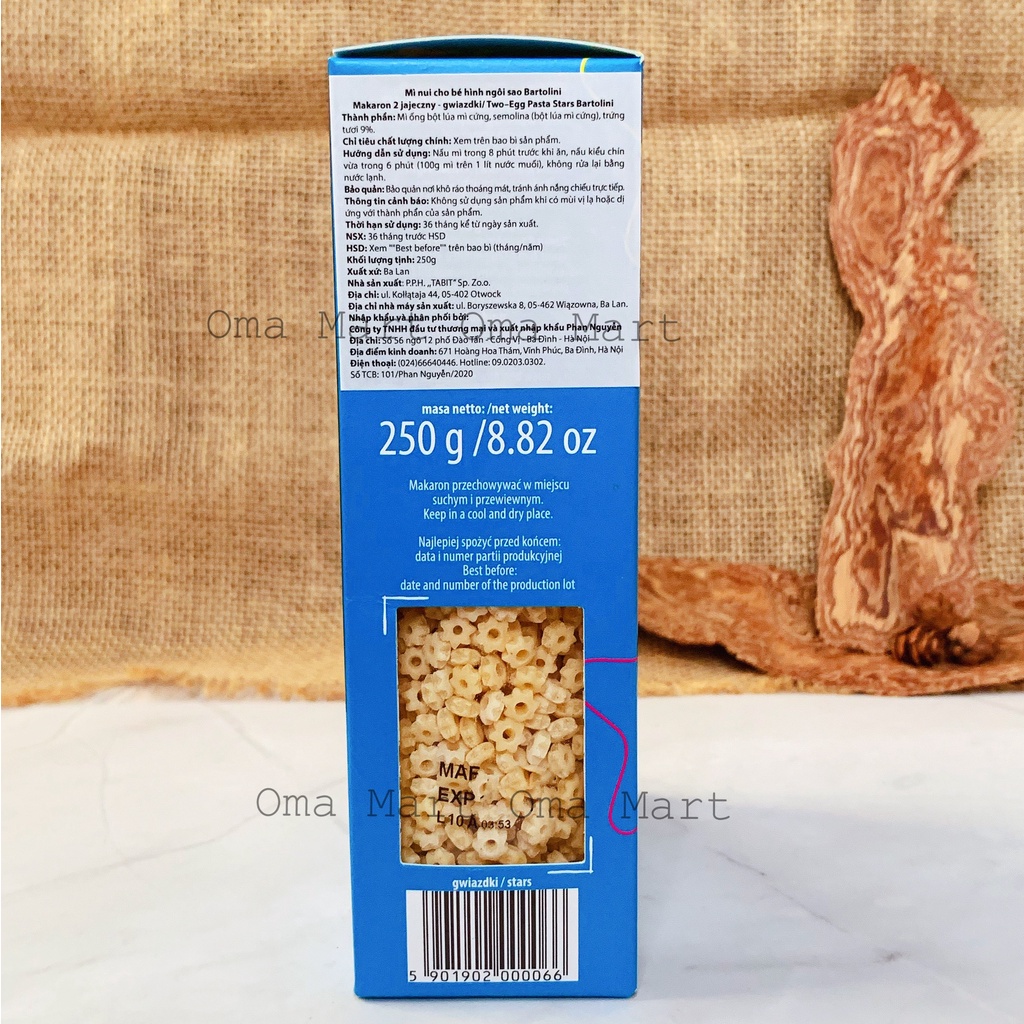 Nui sao hữu cơ Bartolini 250g