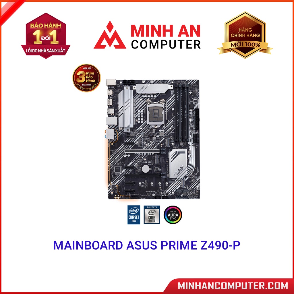 Mainboard ASUS PRIME Z490P (Intel Z490, LGA 1200, ATX, 4 khe RAM DDR4)