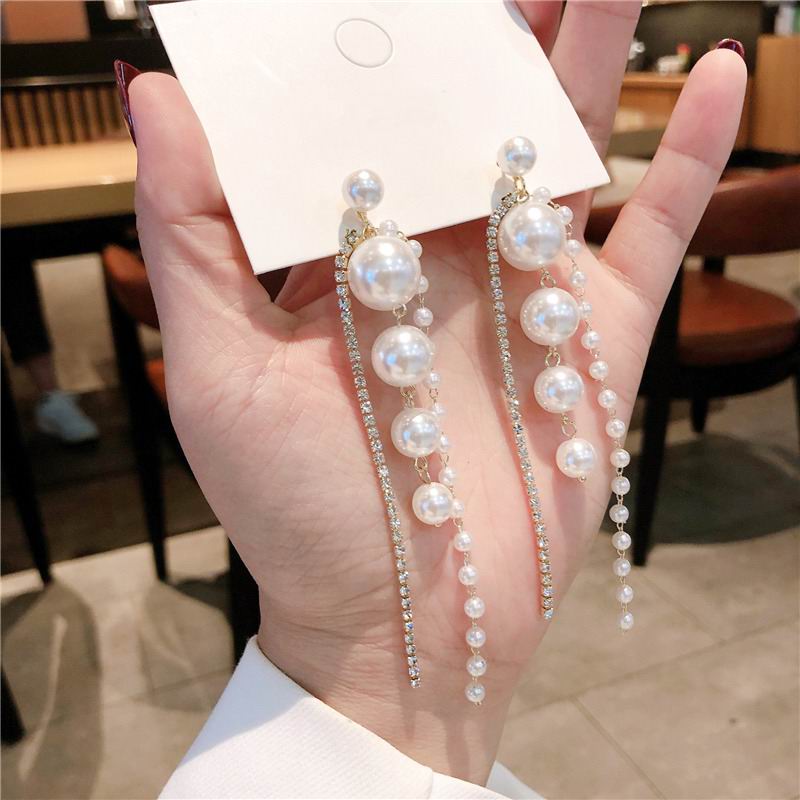 Large Korean pearl drop earrings for women 2021 New white color wedding jewelry Brincos Wholesale