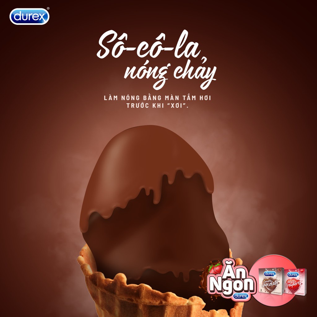 Bao cao su Durex Naughty Chocolate, bcs siêu mỏng chống xuất tinh sớm kéo dài thời gian