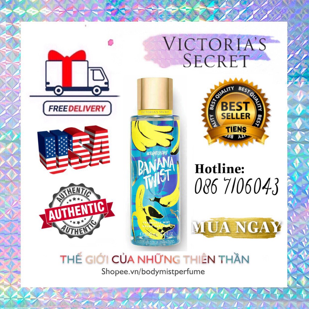 𝗕𝗢𝗗𝗬𝗠𝗜𝗦𝗧𝗣𝗘𝗥𝗙𝗨𝗠𝗘⚜️Xịt Thơm Body Victoria’s Secret Banana Twist 250ml