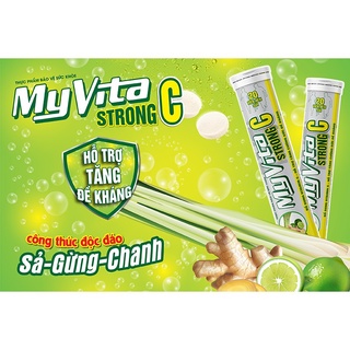 VIÊN SỦI C VỊ GỪNG-CHANH-XẢ MYVITA, Tuýp 20v