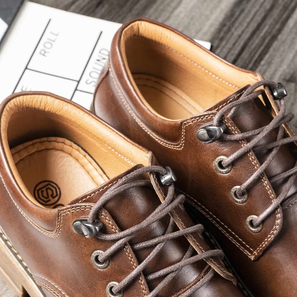 Giày Đốc Nam Da Bò Nâu Phong Cách