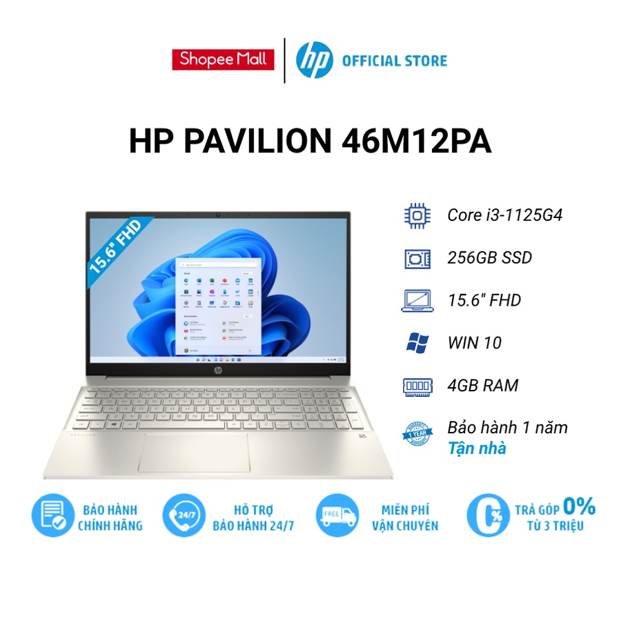 Laptop HP Pavilion 15-eg0513TU 46M12PA |i3-1125G4 | 4GB RAM| 256GB SSD|15.6"FHD|