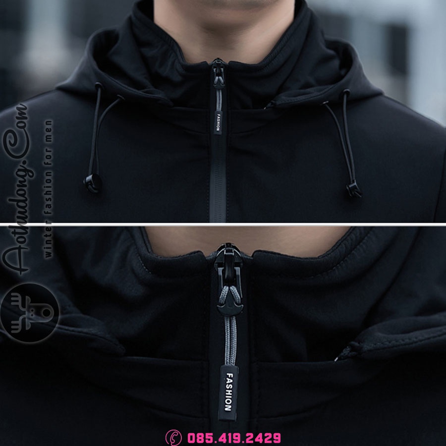 Áo khoác gió nam thể thao 2 lớp, có mũ tháo rời cao cấp chính hãng Zeanus