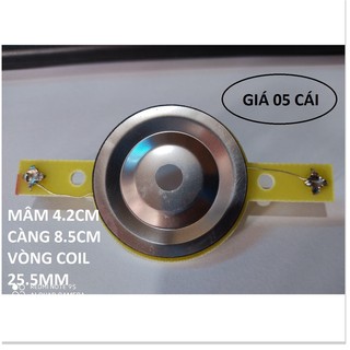 Bộ 5 côn treble 25.5mm loại hở màng - coil treble titan