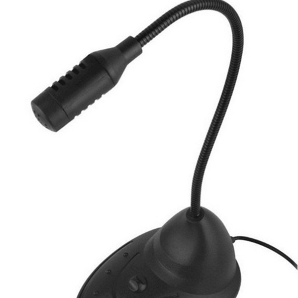 3.5mm Flexible Desktop Table Stand Skype MSN Mic Recording Microphone PC Laptop