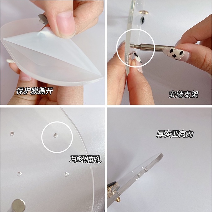 Giá đỡ trưng bày bông tai để bàn bằng acrylic tiện dụng