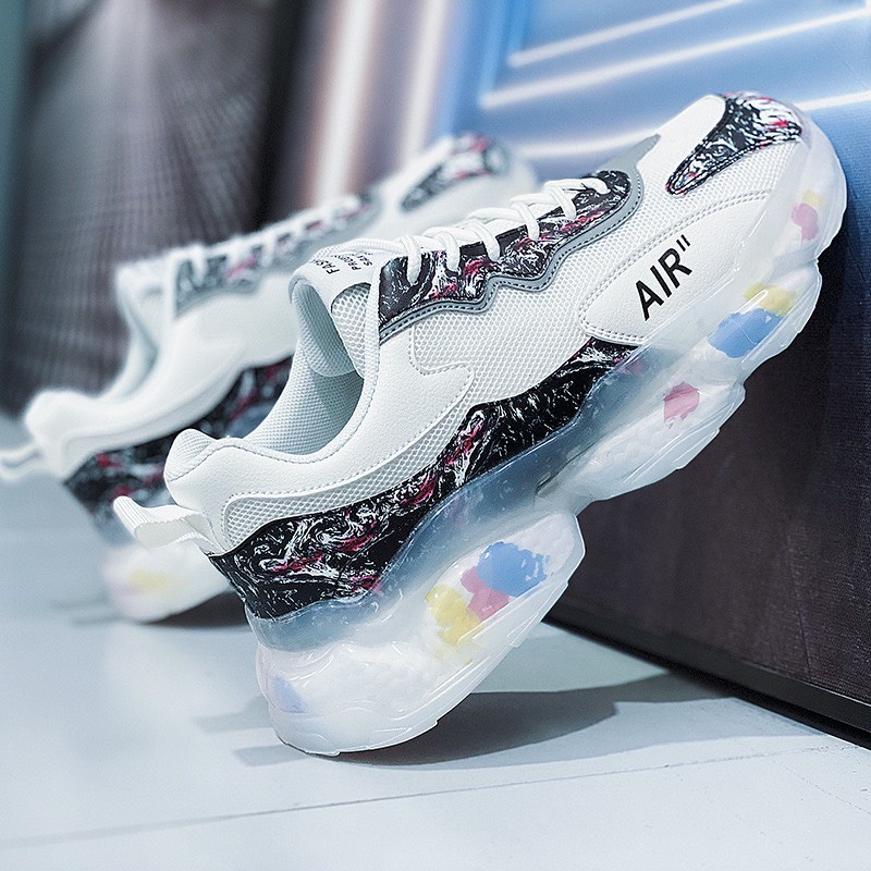 Giày Sneaker Nam Đế Trong Suốt ALRR Hoạ Tiết Đế Cao Su Phối Sợi Thoáng Khí Kiểu Dáng Thời Trang