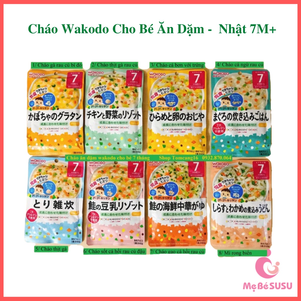 Cháo Wakodo Cho Bé Ăn Dặm -  Nhật 7M+ [DATE T2/2024]