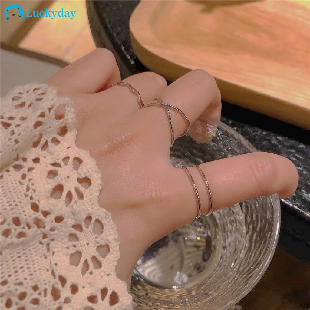 Set 3 Nhẫn Hở Đeo Khớp Ngón Tay Thời Trang Cho Nữ