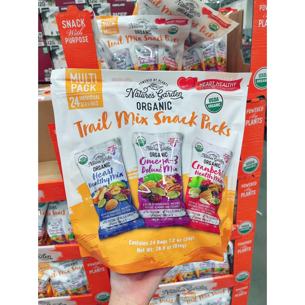 Hạt sấy khô tổng hợp Nature’s Garden Trail Mix Snack Packs 816g - Mỹ