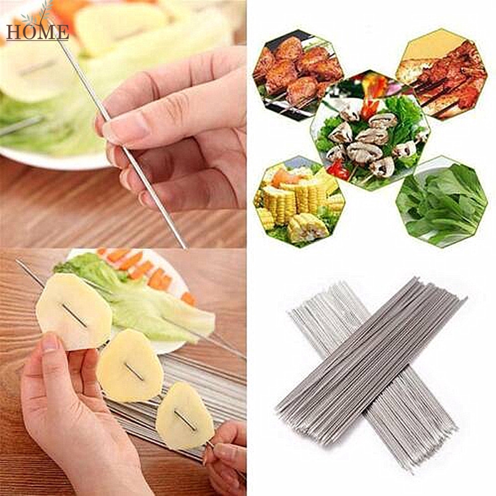 Set 10 xiên nướng BBQ kích thước 11" bằng chất liệu thép không gỉ | BigBuy360 - bigbuy360.vn