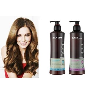 Cặp dầu gội và xả Haneda Collagen