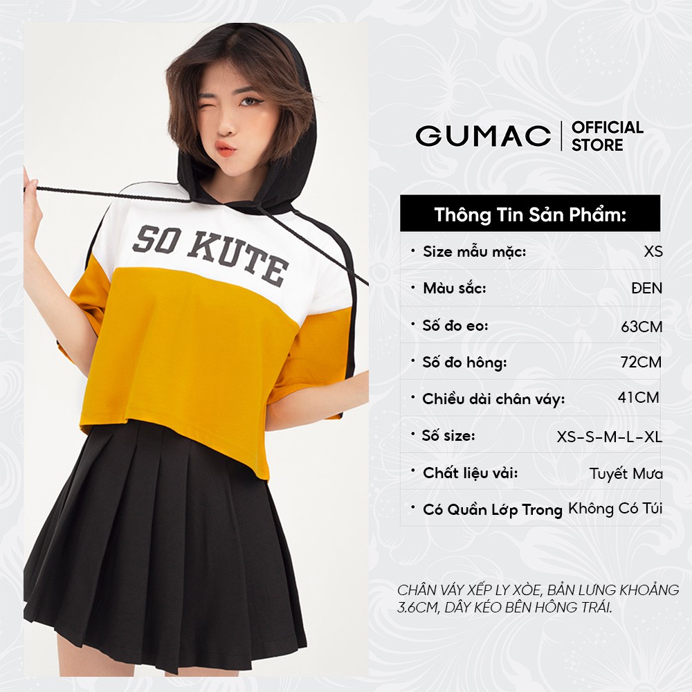 Chân váy nữ xếp ly GUMAC phong cách Hàn Quốc năng động VB443 | BigBuy360 - bigbuy360.vn