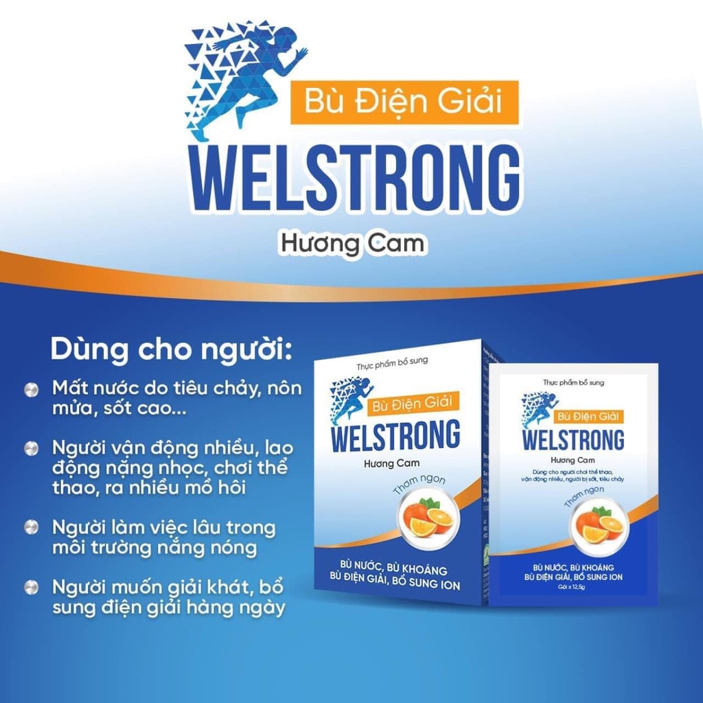 Bù Điện Giải Welstrong Ích Nhân Giúp Bổ Sung Ion, Nước Và Khoáng Giảm Mệt Mỏi Hộp 5 Gói