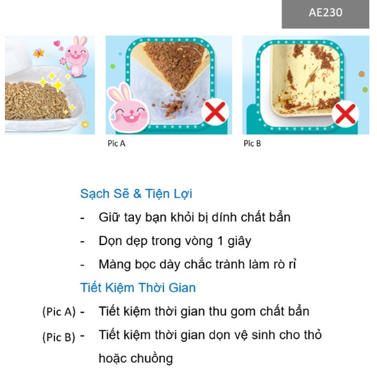 Túi lót chuồng chuyên dụng cho thỏ, bọ, túi bọc khay vệ sinh cho Thỏ, thú cưng dùng 1 lần