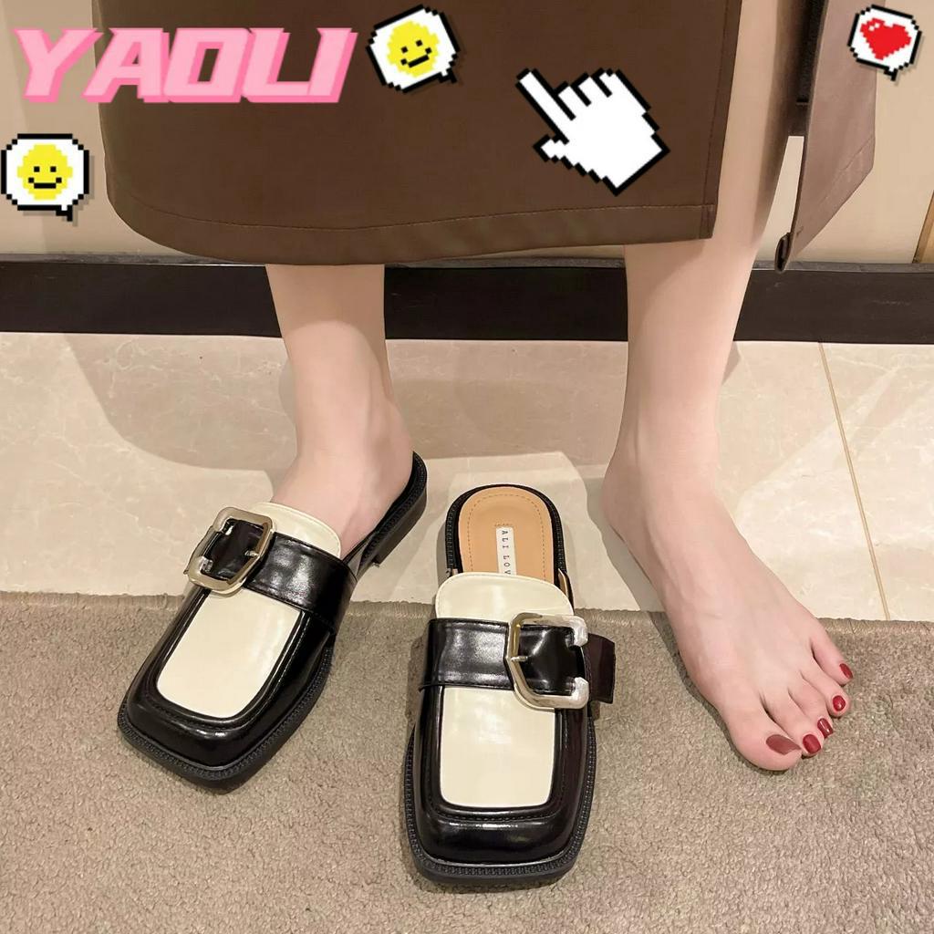 Phiên bản Hàn YAOLI Quốc mới của quần áo khoác ngoài dành cho nữ bao đầu nửa dép kiểu Anh Giày Muller phù hợp với tất cả các loại