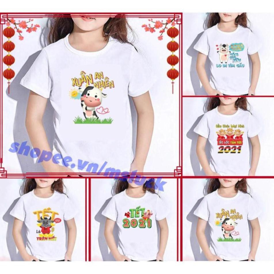 Áo thun tết trẻ em, áo tết bé trai, áo tết bé gái, áo thun tết bé trai, áo thun tết bé gái, vải cotton mịn mát