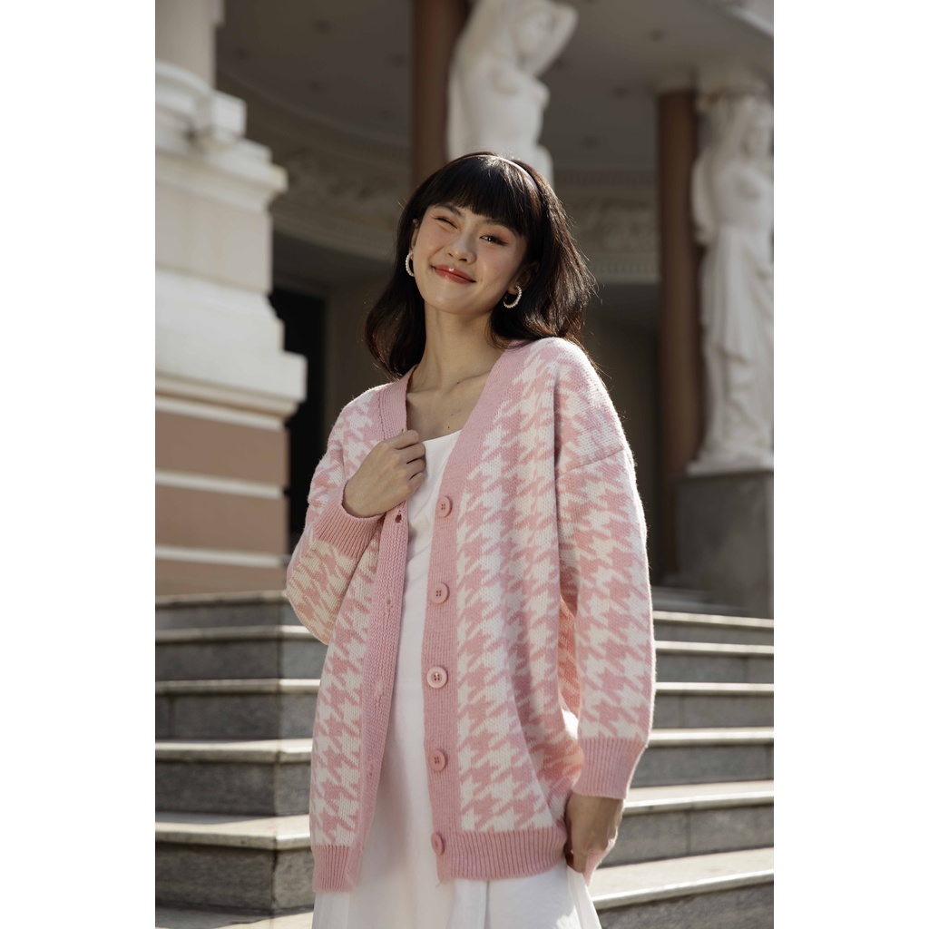 [ Miều ] Áo Cardigan Len họa tiết tia chớp