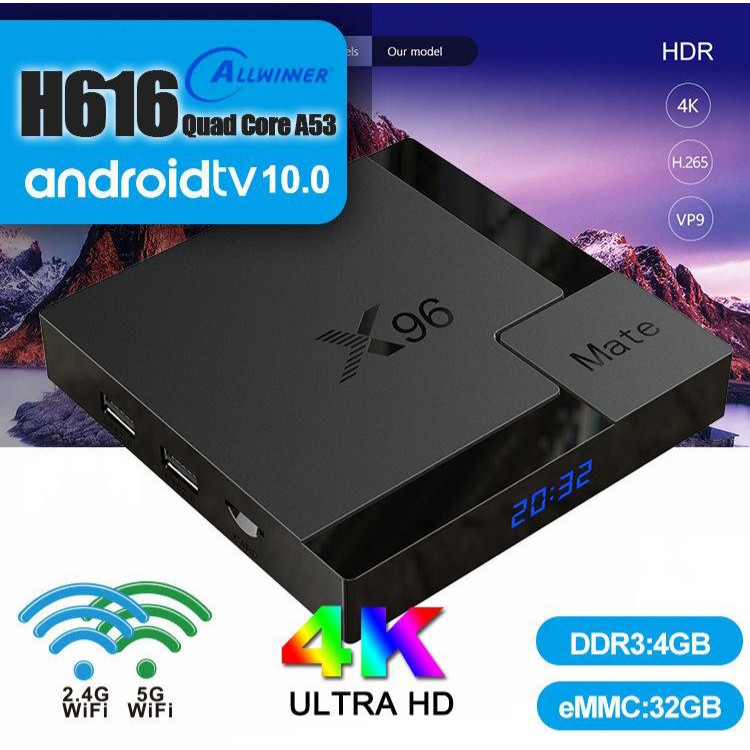 Android Tivi Box X96 Mate 4G 32G Allwinner H616 Android 10 - X96 Mate 4G 32G