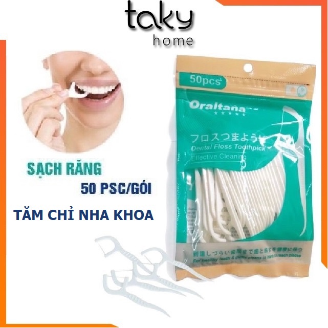 Tăm Chỉ Nha Khoa Y Tế Chất Lượng Cao, Công Nghệ Nhật Bản - Giúp Răng Miệng Sạch Sẽ, Răng Chắc Khỏe - TakyHome 7050