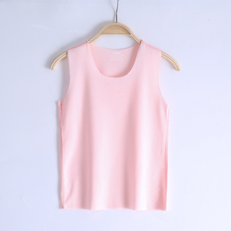 Áo Thun Ba Lỗ Vải Lụa Lạnh Không Đường May Thấm Hút Mồ Hôi Nhanh Khô Dễ Phối Đồ Cho Bé