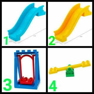 Cầu trượt, bập bênh, xích đu- gorock tương thích duplo