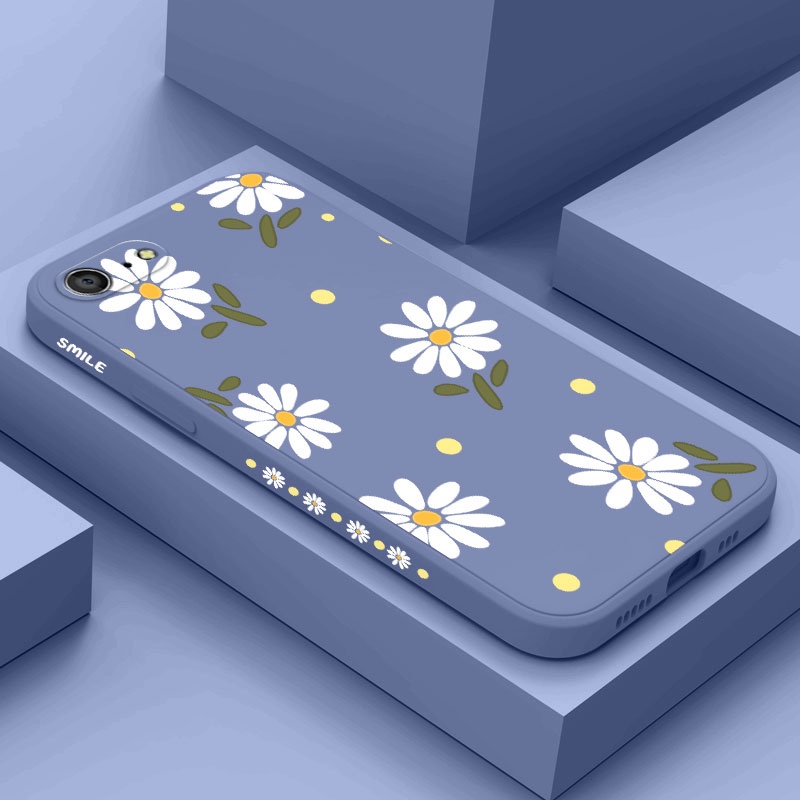 Ốp Điện Thoại Silicone Dẻo In Hình Hoa Cúc Cho IPhone 8 7 Plus SE 2020 6 6S Plus