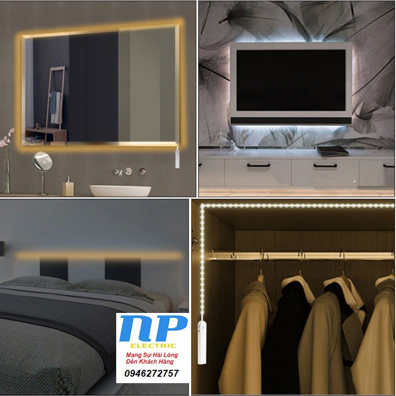 ĐÈN LED DÂY DÁN 2835 CẢM ỨNG CHUYỂN ĐỘNG 5V SỬ DỤNG PIN - DÀI 2 MÉT