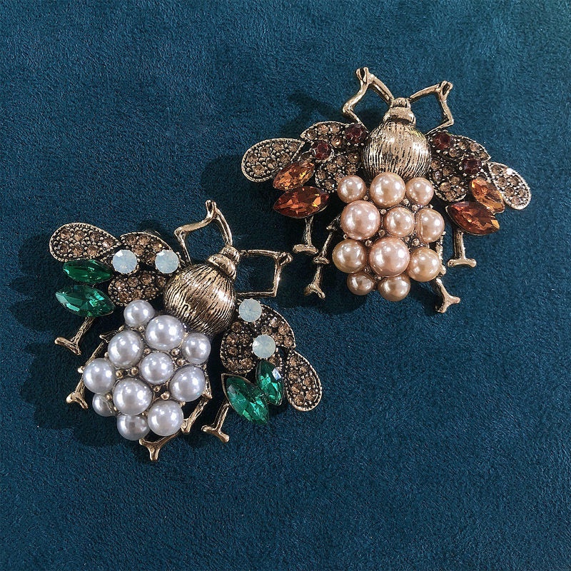 Trâm Cài Áo Hình Con Ong Bằng Kim Loại Đính Ngọc Trai Giả Cổ Điển 2022 Mới