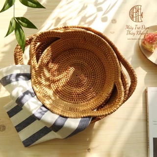 Bát mây tròn có tay ,bát mây đựng hoa quả, giỏ mây đựng đồ decor