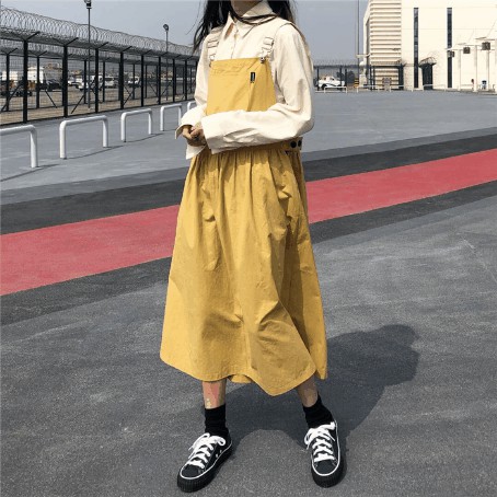 Váy yếm thô dáng rộng ulzzang 1331