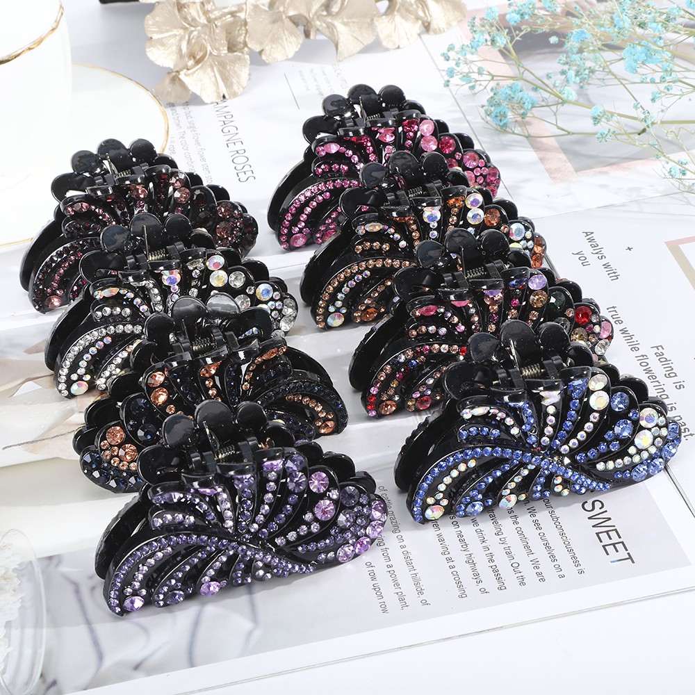 Kẹp tóc đính đá xinh xắn phong cách thời trang tùy chọn màu sắc