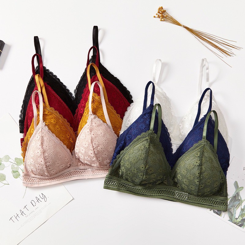 Áo Bra Ren Hoa Dây Mảnh Gợi Cảm, Áo Lót Nữ Mút Mỏng Nhẹ Sexy [Ảnh Chụp Thật] - OB006