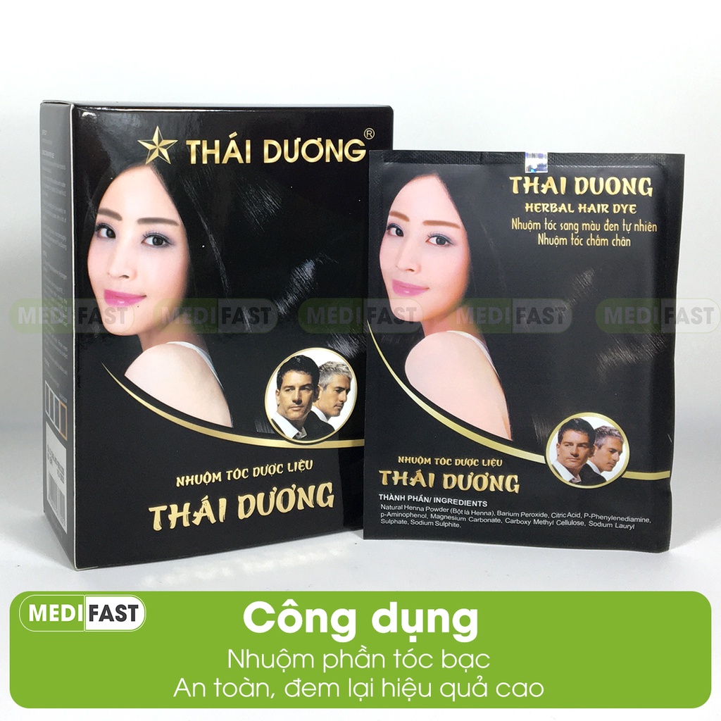 Nhuộm tóc dược liệu cao cấp Thái Dương - Thành phần từ thiên nhiên- hộp 5 gói