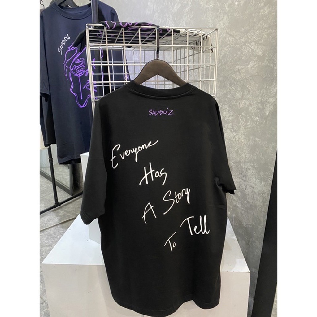 Áo Thun Nam Nữ SADBOIZ STORY Form Rộng Unisex - Kiểu áo phông tay lỡ Sad boiz Local Brand Leevin Store | BigBuy360 - bigbuy360.vn
