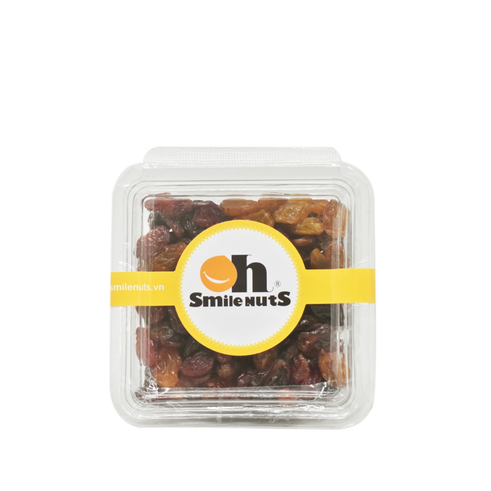 Nho Khô Mix Mỹ Smile Nuts hộp 235g - Nho khô 3 màu gồm: Nho Vàng, Nho đỏ, Nho đen _ Trái siêu to, thịt dày, hàng mới