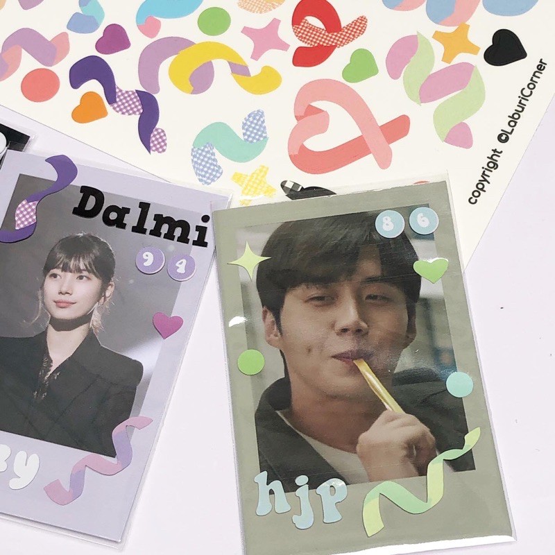 STICKER CONFETTI LABURI CORNER 💖 sticker trang trí Polaroid, polcos, card Kpop