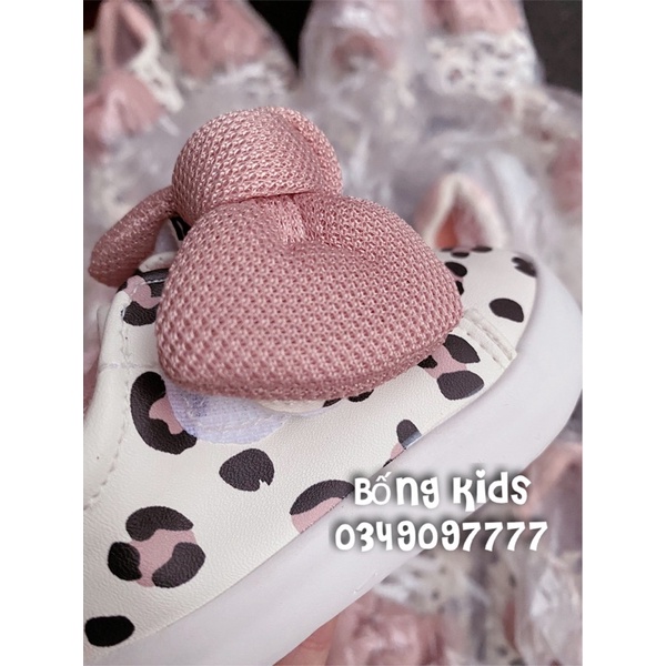 Giày Bé Gái Nơ Đốm Quai Dán HaM