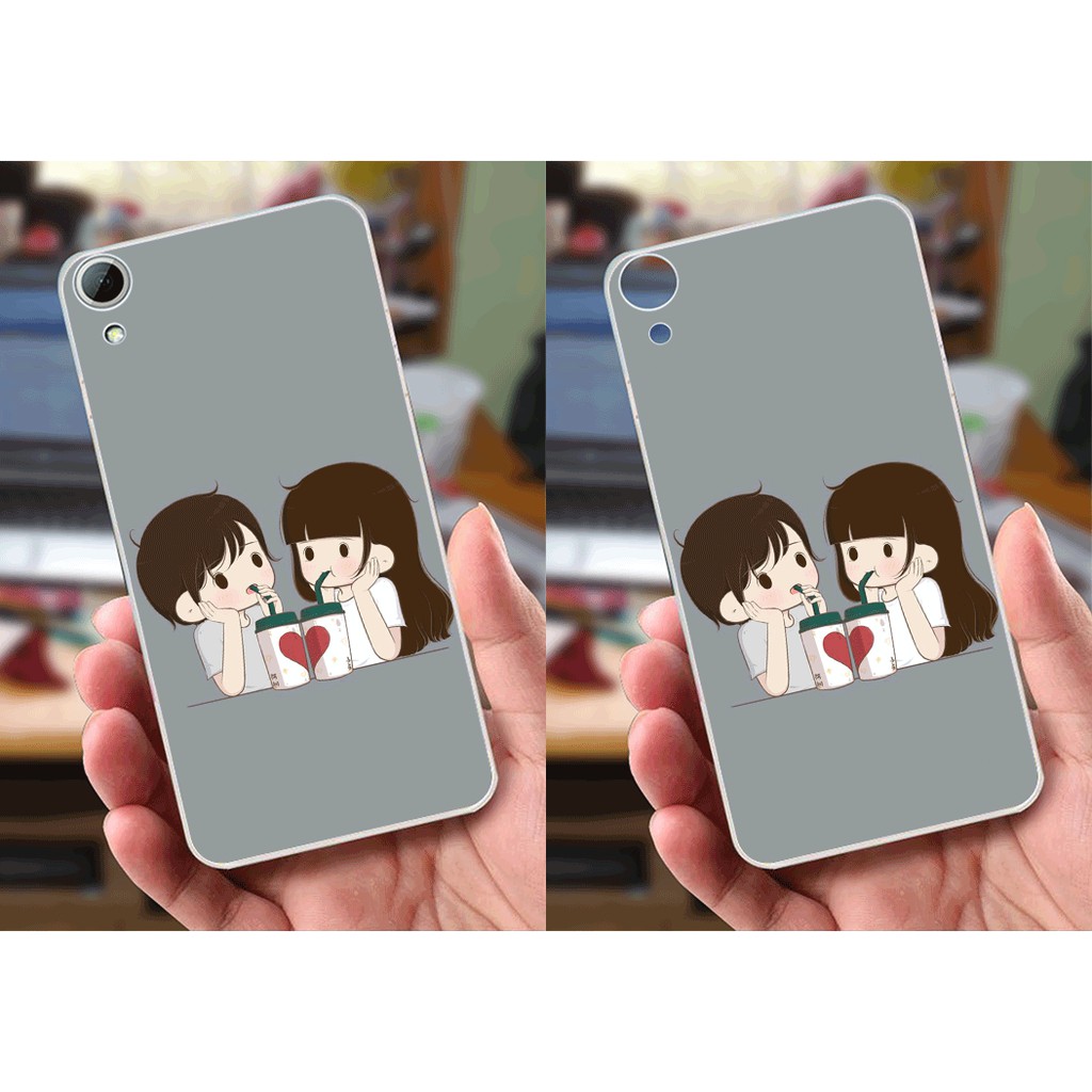 Ốp lưng HTC 820 (dẻo viền trắng trong) - Hình Tiểu Cương Thi, Couple, Flat Lay